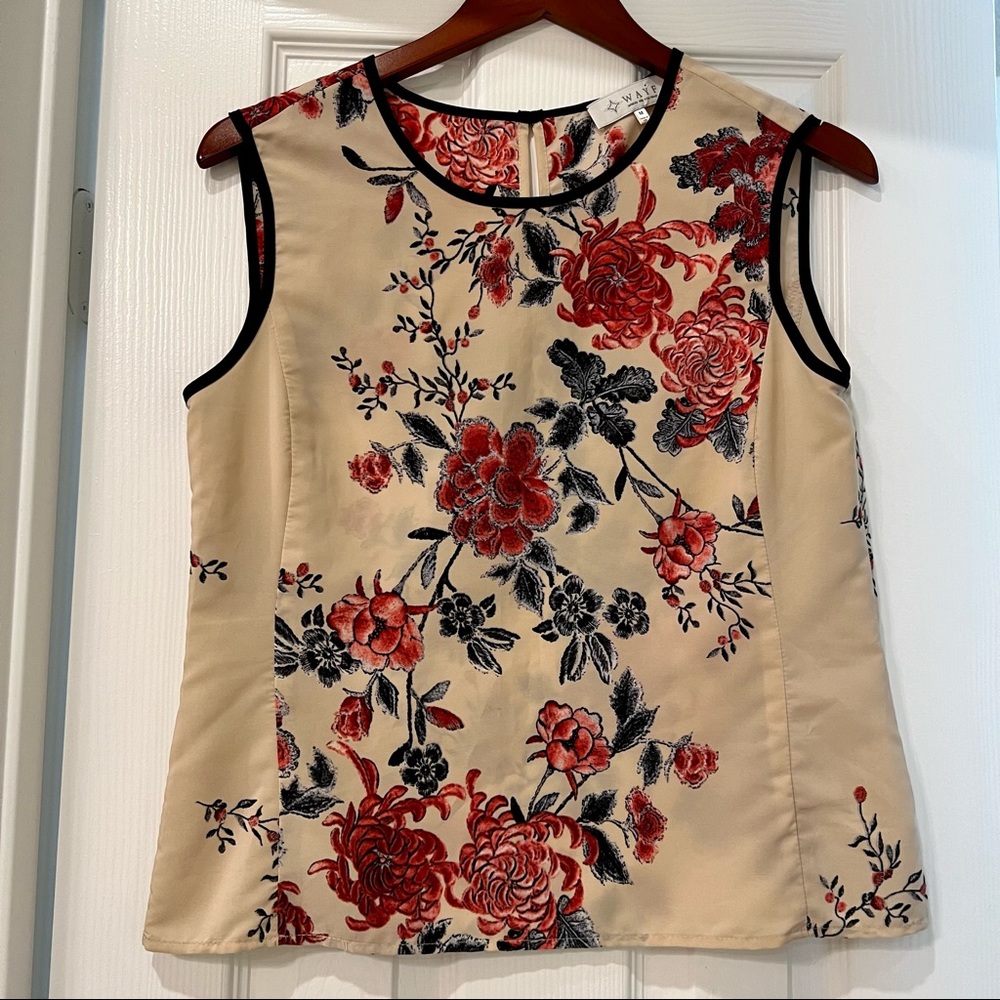 WAYF pink and blue floral cottage tank blouse - size medium